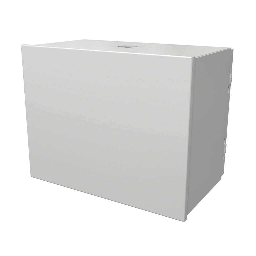 SCE-14HMI1810LP - Saginaw HMI Enclosure, NEMA 3R/4/12/13, 14 x 18 x 10in (HxWxD), suspension or pedestal mount, dual access, carbon steel, RAL 7035 light gray, powder coat finish, screw cover front, single door rear, 1/4-turn semi-flush latch.