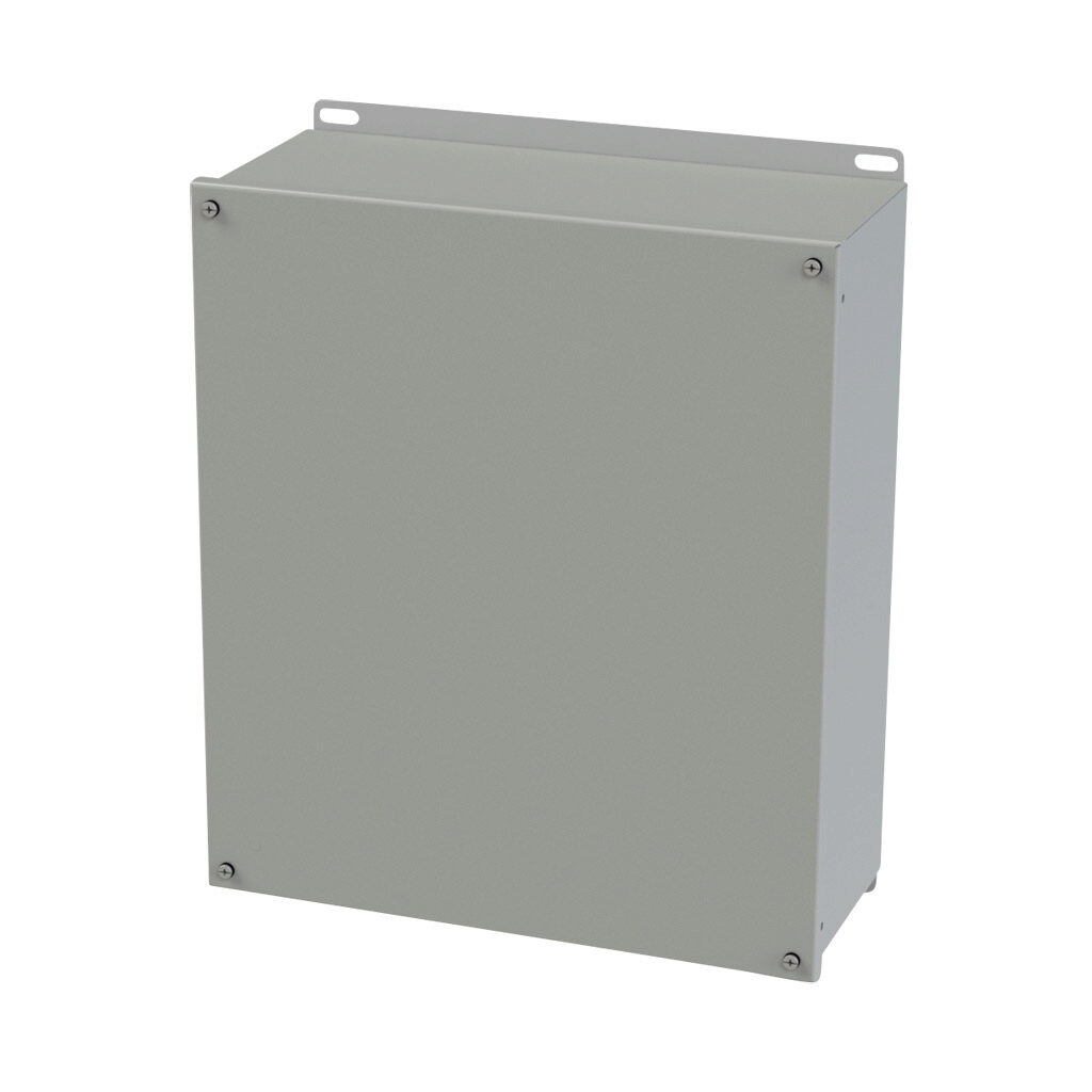 SCE-1614SC - Saginaw enclosure, NEMA 3R/4/12/13, 16 x 14 x 6in (HxWxD), wall mount, carbon steel, ANSI 61 gray, powder coat finish, screw cover.
