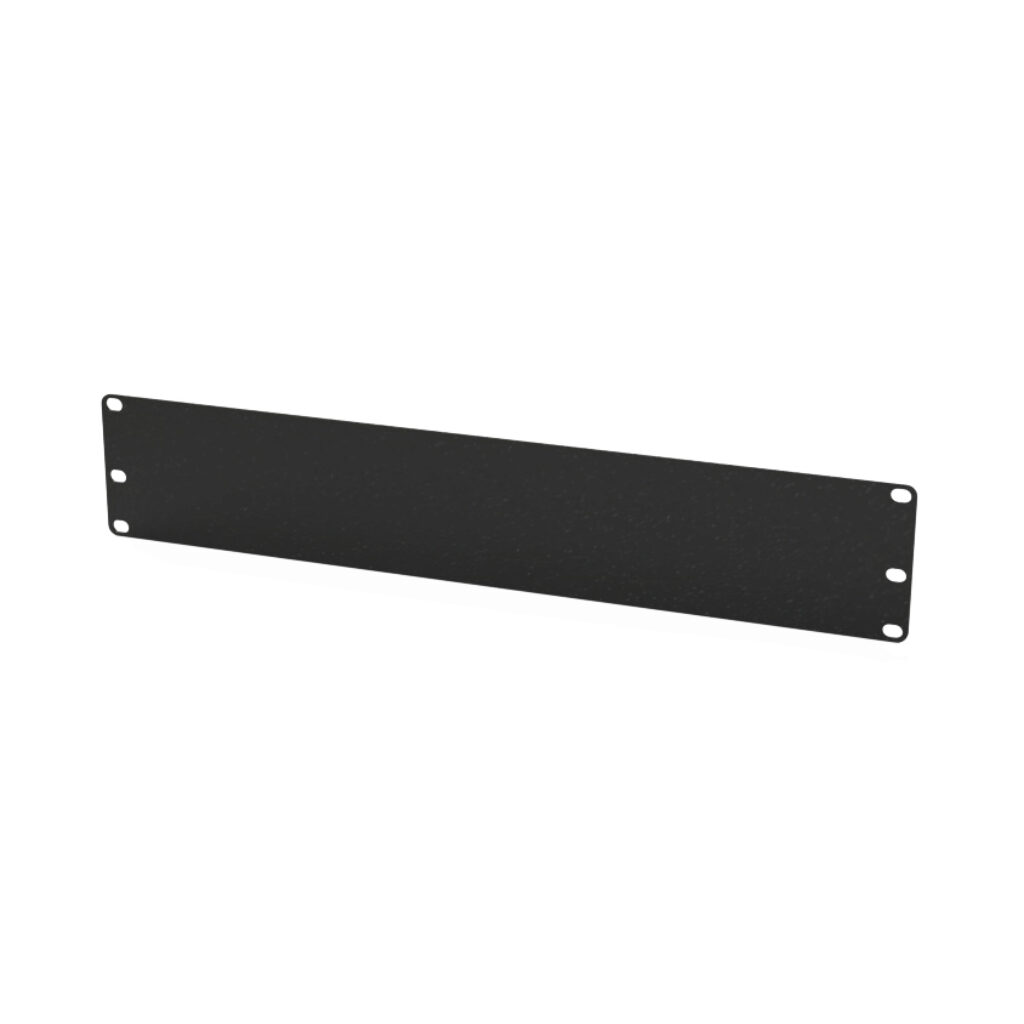 SCE-19-2U - Saginaw rack panel, 2U, 19in rack width, carbon steel, black, powder coat finish.