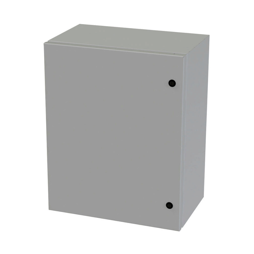 SCE-201610ELJ - Saginaw Enviroline Junction series enclosure, NEMA 3R/4/12/13, 20 x 16 x 10in (HxWxD), wall mount, carbon steel, ANSI 61 gray, powder coat finish, single-door, 1/4-turn semi-flush latch.