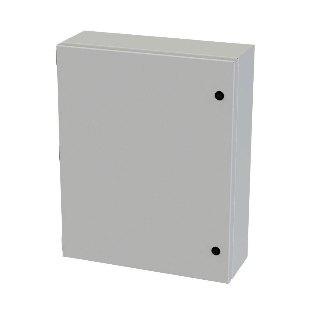 SCE-20166ELJLG - Saginaw Enviroline Junction series enclosure, NEMA 3R/4/12/13, 20 x 16 x 6in (HxWxD), wall mount, carbon steel, RAL 7035 light gray, powder coat finish, single-door, 1/4-turn semi-flush latch.