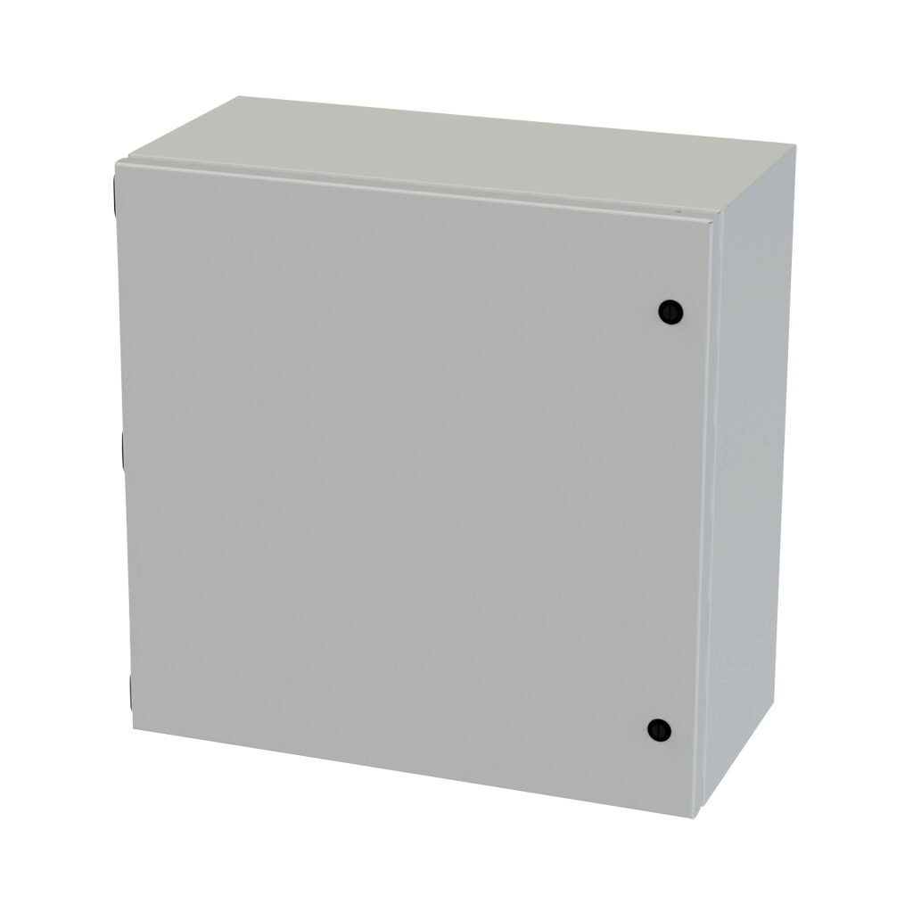 SCE-202010ELJLG - Saginaw Enviroline Junction series enclosure, NEMA 3R/4/12/13, 20 x 20 x 10in (HxWxD), wall mount, carbon steel, RAL 7035 light gray, powder coat finish, single-door, 1/4-turn semi-flush latch.
