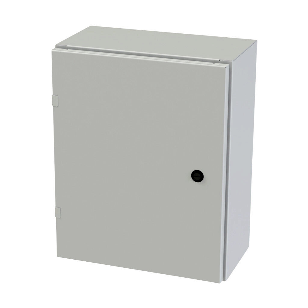 SCE-20EL1608LPLG - Saginaw Enviroline series enclosure, NEMA 3R/4/12/13, 20 x 16 x 8in (HxWxD), wall mount, carbon steel, RAL 7035 light gray, powder coat finish, single-door, 1/4-turn semi-flush latch.