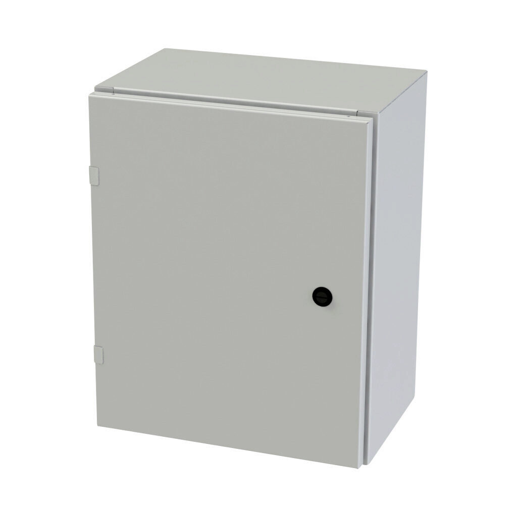 SCE-20EL1610LPLG - Saginaw Enviroline series enclosure, NEMA 3R/4/12/13, 20 x 16 x 10in (HxWxD), wall mount, carbon steel, RAL 7035 light gray, powder coat finish, single-door, 1/4-turn semi-flush latch.