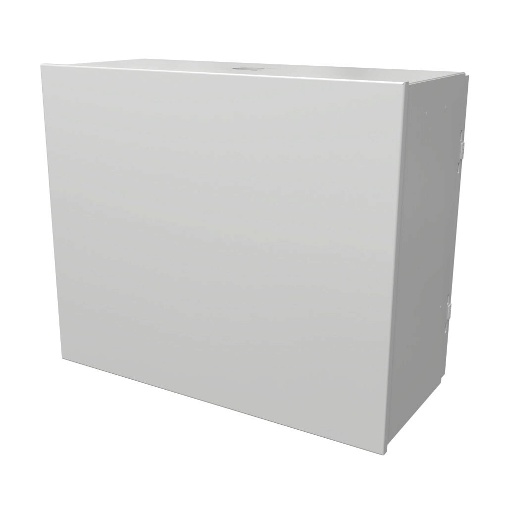 SCE-20HMI2410LP - Saginaw HMI Enclosure, NEMA 3R/4/12/13, 20 x 24 x 10in (HxWxD), suspension or pedestal mount, dual access, carbon steel, RAL 7035 light gray, powder coat finish, screw cover front, single door rear, 1/4-turn semi-flush latch.