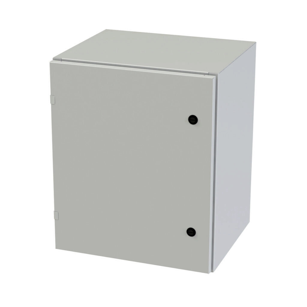 SCE-24EL2016LPLG - Saginaw Enviroline series enclosure, NEMA 3R/4/12/13, 24 x 20 x 16in (HxWxD), wall mount, carbon steel, RAL 7035 light gray, powder coat finish, single-door, 1/4-turn semi-flush latch.