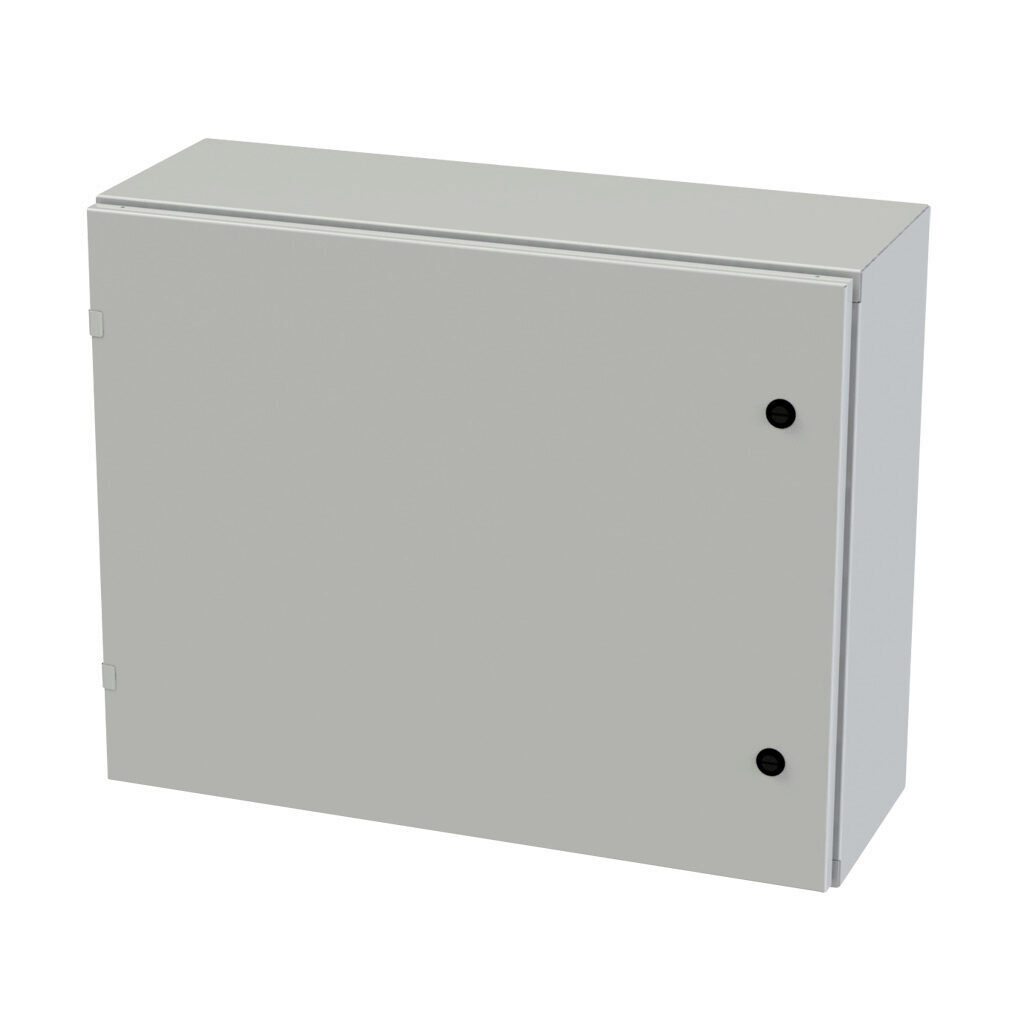 SCE-24EL3010LPLG - Saginaw Enviroline series enclosure, NEMA 3R/4/12/13, 24 x 30 x 10in (HxWxD), wall mount, carbon steel, RAL 7035 light gray, powder coat finish, single-door, 1/4-turn semi-flush latch.
