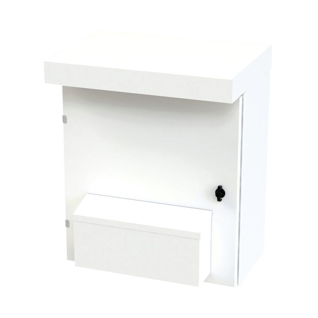 SCE-29VR2412 - Saginaw enclosure, vented, NEMA 3R, 29 x 24 x 12in (HxWxD), wall mount, carbon steel, white, powder coat finish, single-door, 1/4-turn padlocking wing handle.
