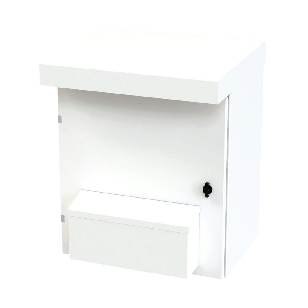 SCE-29VR2416 - Saginaw enclosure, vented, NEMA 3R, 29 x 24 x 16in (HxWxD), wall mount, carbon steel, white, powder coat finish, single-door, 1/4-turn padlocking wing handle.