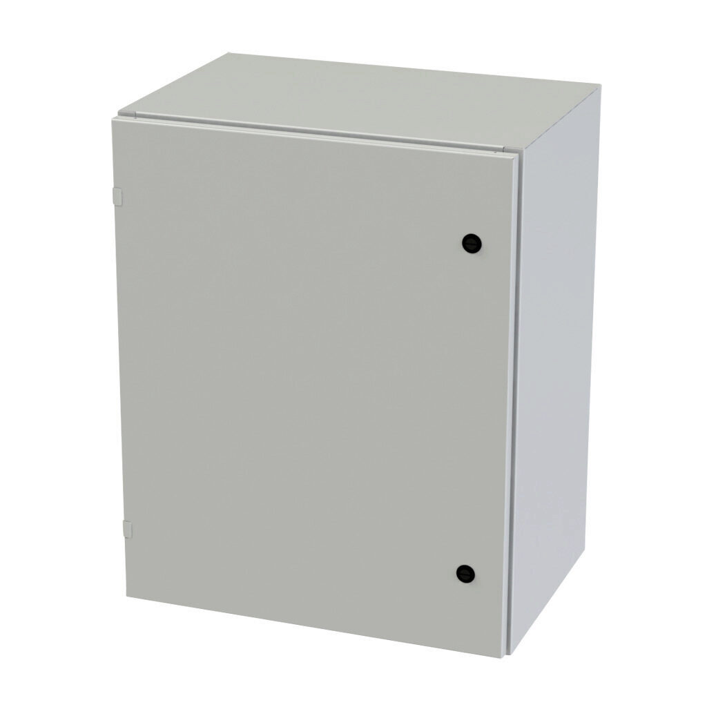 SCE-30EL2416LPLG - Saginaw Enviroline series enclosure, NEMA 3R/4/12/13, 30 x 24 x 16in (HxWxD), wall mount, carbon steel, RAL 7035 light gray, powder coat finish, single-door, 1/4-turn semi-flush latch.