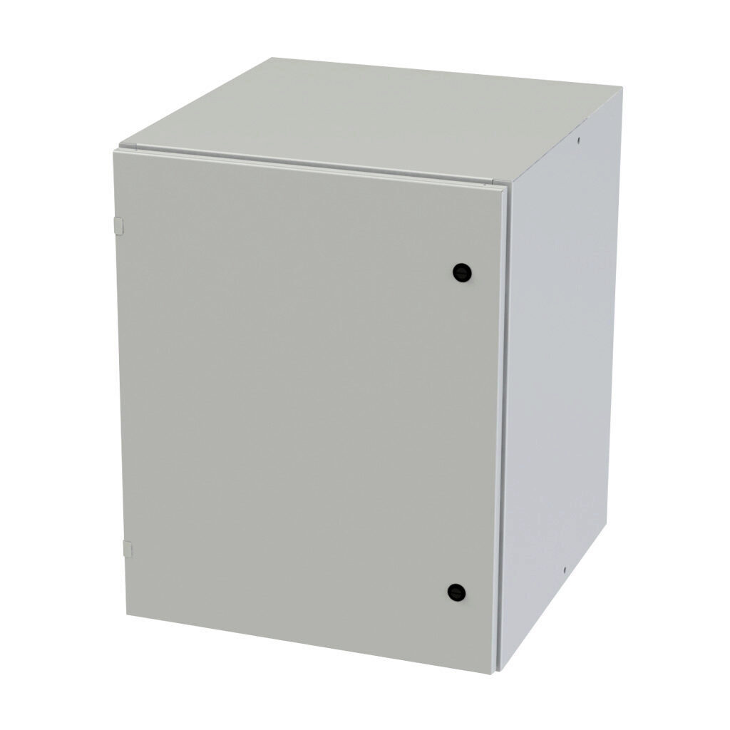 SCE-30EL2424LPLG - Saginaw Enviroline series enclosure, NEMA 3R/4/12/13, 30 x 24 x 24in (HxWxD), wall mount, carbon steel, RAL 7035 light gray, powder coat finish, single-door, 1/4-turn semi-flush latch.