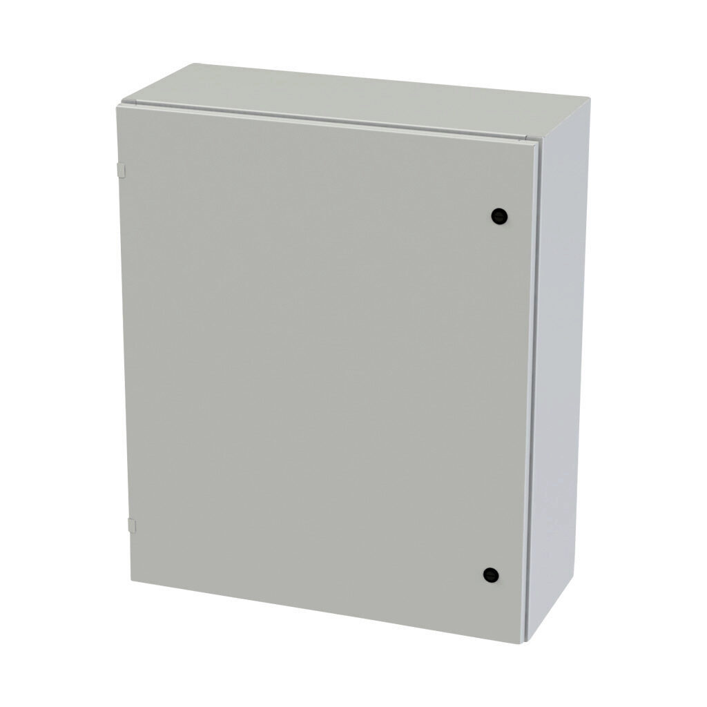 SCE-36EL3012LPLG - Saginaw Enviroline series enclosure, NEMA 3R/4/12/13, 36 x 30 x 12in (HxWxD), wall mount, carbon steel, RAL 7035 light gray, powder coat finish, single-door, 1/4-turn semi-flush latch.