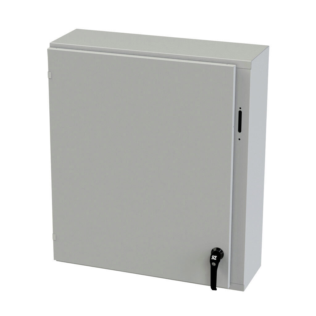 SCE-36XEL3110LPLG - Saginaw Enviroline series disconnect enclosure, NEMA 3R/4/12/13, right flange, 36 x 31 x 10in (HxWxD), wall mount, carbon steel, RAL 7035 light gray, powder coat finish, single-door, 2-point padlocking handle, purchase subpanel...