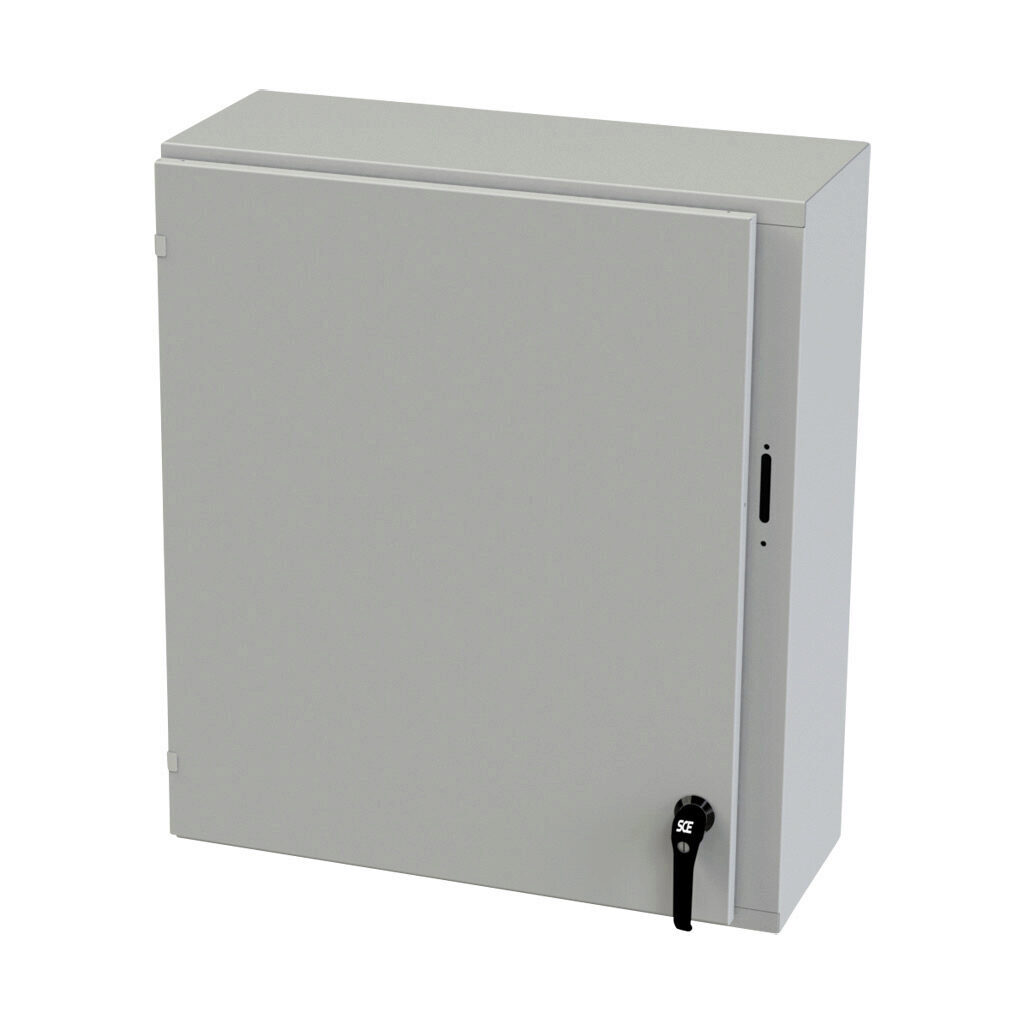 SCE-36XEL3112LPLG - Saginaw Enviroline series disconnect enclosure, NEMA 3R/4/12/13, right flange, 36 x 31 x 12in (HxWxD), wall mount, carbon steel, RAL 7035 light gray, powder coat finish, single-door, 2-point padlocking handle, purchase subpanel...