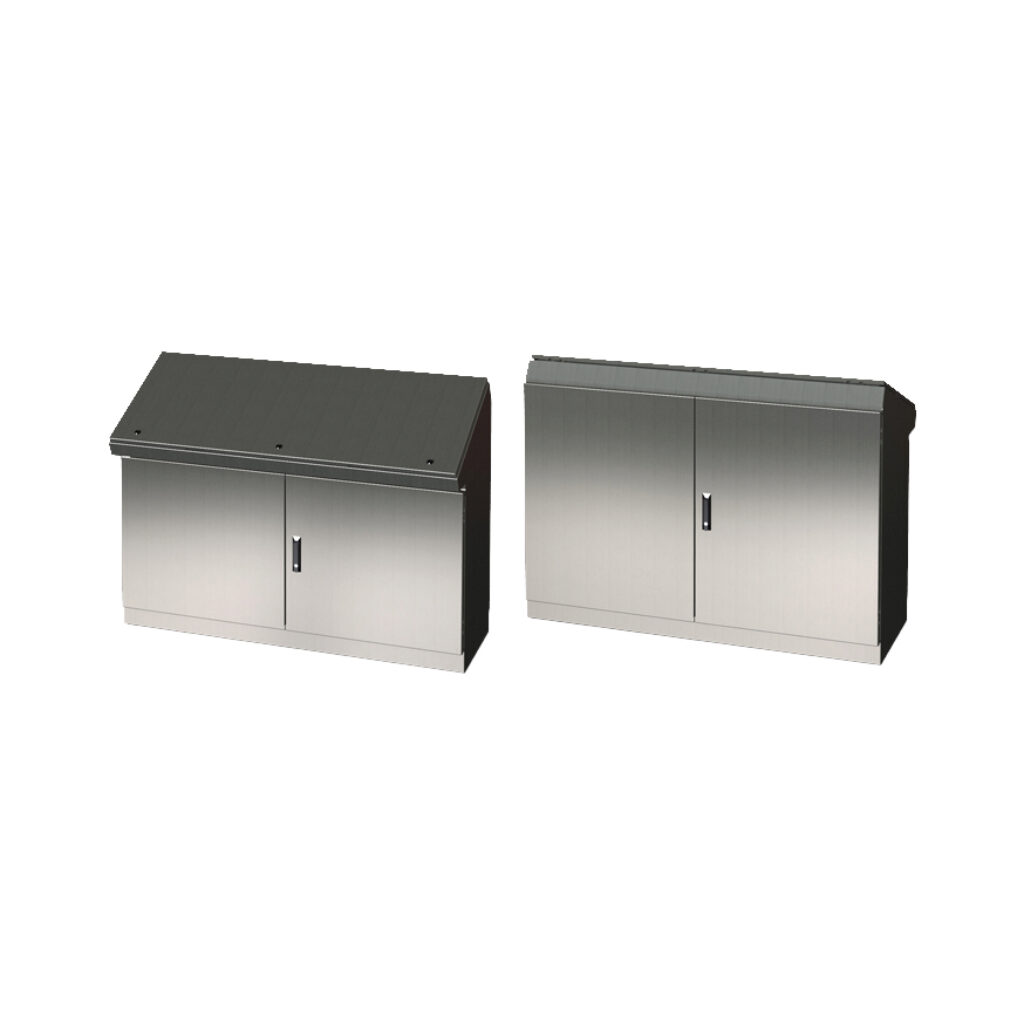 SCE-466019DCSS - Saginaw desk console, NEMA 3R/4/4X/12/13, 46 x 60 x 19in (HxWxD), freestanding, dual access, 304 stainless steel, #4 brush finish, double-door, 3-point keylocking flush swing handle.