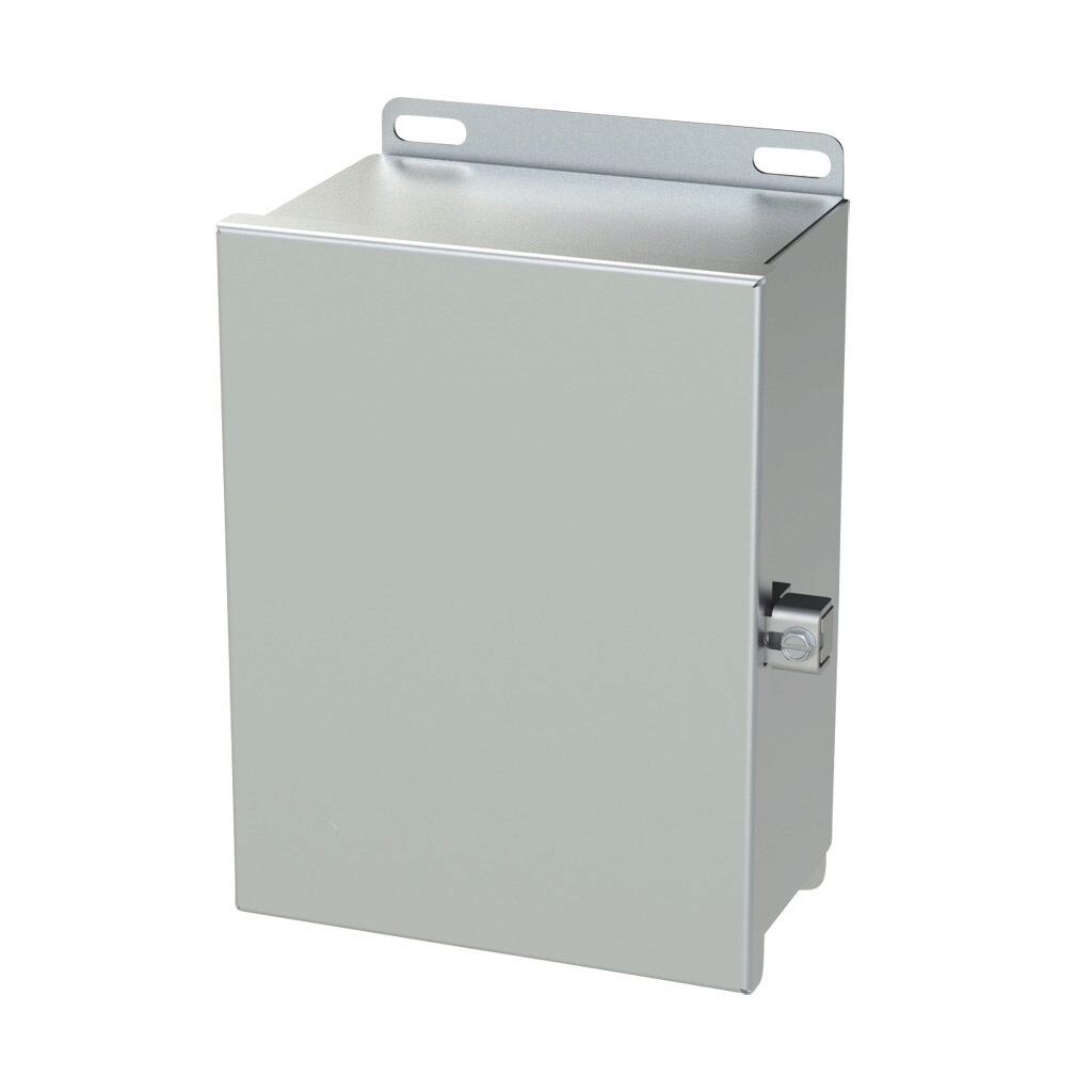 SCE-8064CHNFSS - Saginaw enclosure, NEMA 3R/4/4X/12/13, 8 x 6 x 4in (HxWxD), wall mount, 304 stainless steel, #4 brush finish, single-door, stainless steel clamps.