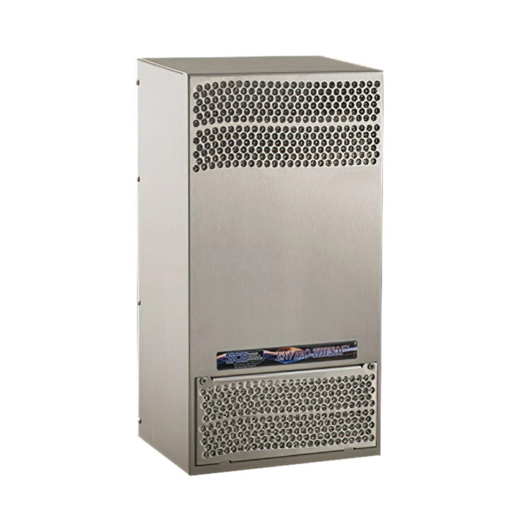 SCE-AC1000B120VSS - Saginaw Enviro-Therm air conditioner, 1000 BTU/H, R-134a or R-513a, 115 VAC operating voltage, 304 stainless steel housing, side mount. For use with NEMA/UL Type 3R, 4, 4X & 12 enclosures.
