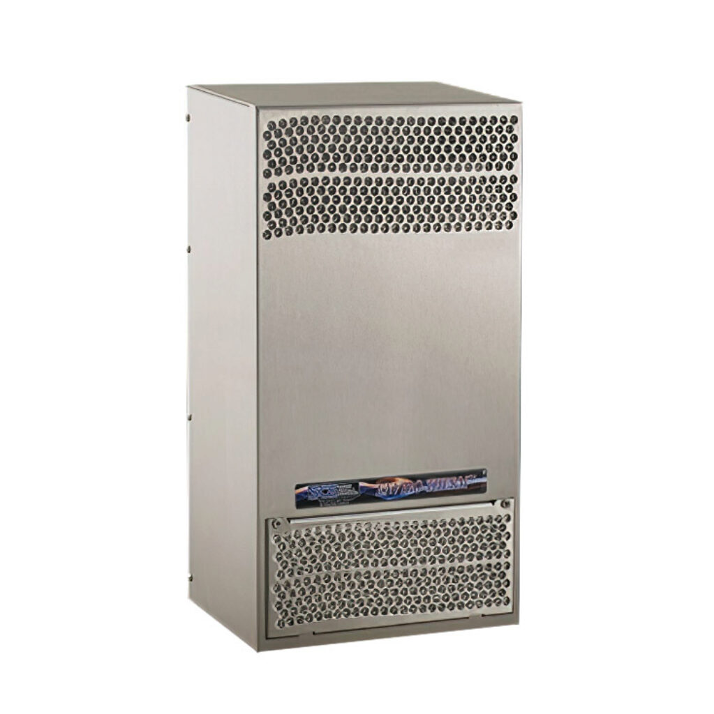 SCE-AC1000B120VSS6 - Saginaw Enviro-Therm air conditioner, 1000 BTU/H, R-134a or R-513a, 115 VAC operating voltage, 316 stainless steel housing, side mount. For use with NEMA/UL Type 3R, 4, 4X & 12 enclosures.