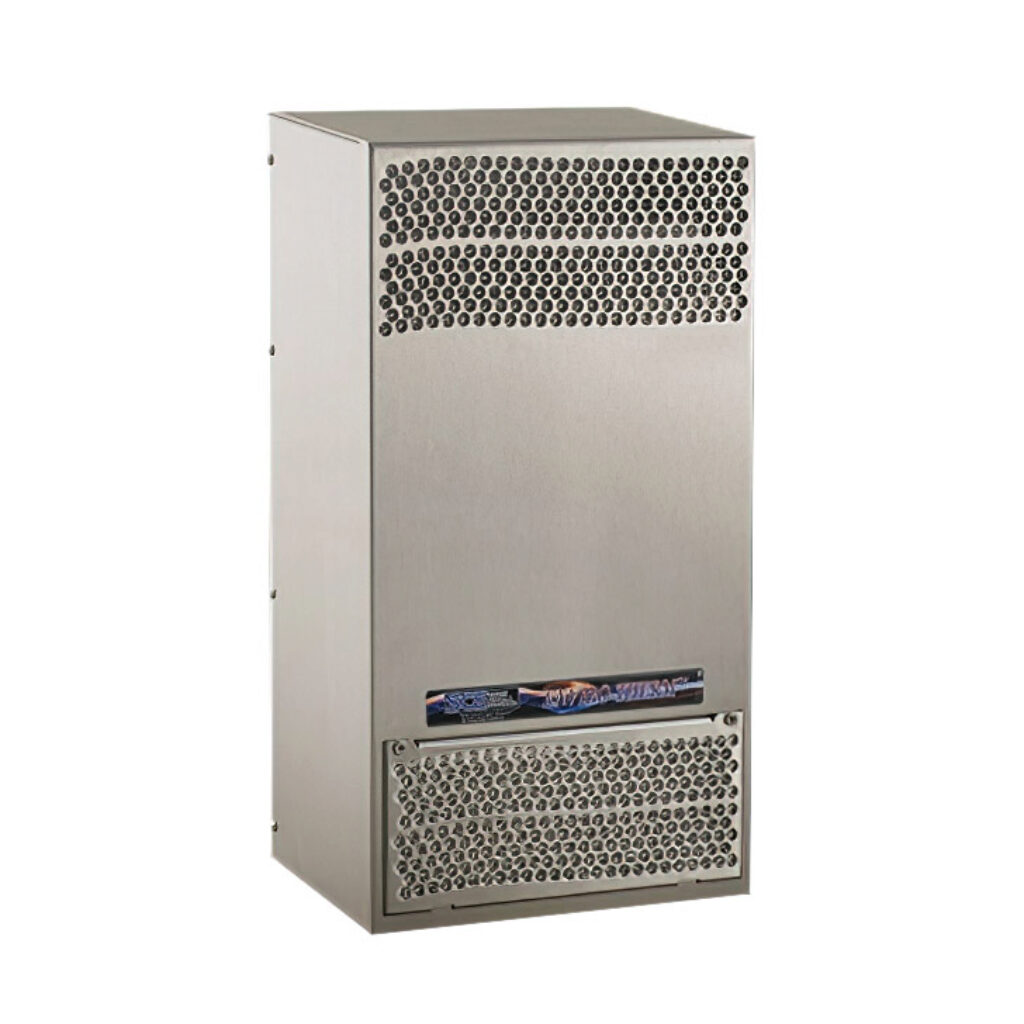 SCE-AC1000B230VSS - Saginaw Enviro-Therm air conditioner, 1000 BTU/H, R-134a or R-513a, 230 VAC operating voltage, 304 stainless steel housing, side mount. For use with NEMA/UL Type 3R, 4, 4X & 12 enclosures.