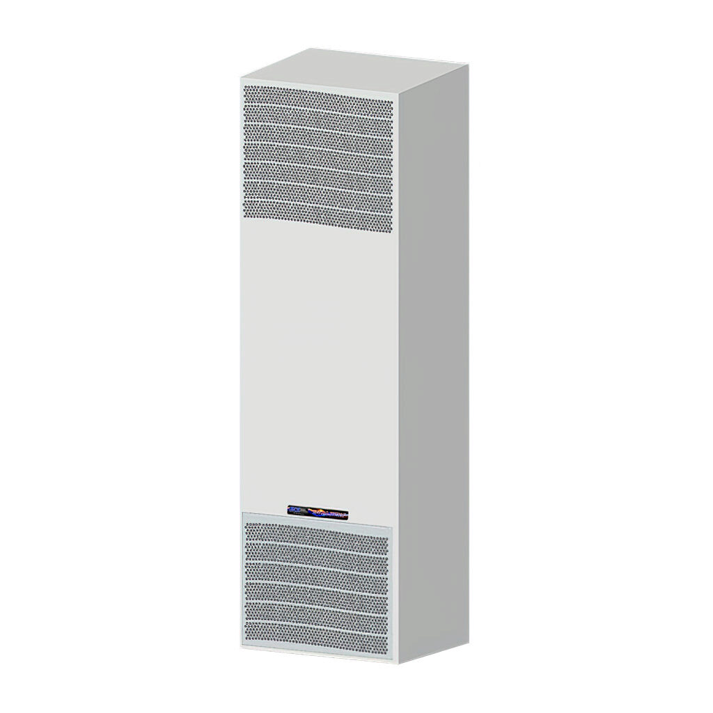 SCE-AC13650B230V - Saginaw Enviro-Therm air conditioner, 13650 BTU/H, R-134a or R-513a, 230 VAC operating voltage, carbon steel housing, RAL 7035 light gray, side mount. For use with NEMA/UL Type 3R, 4 & 12 enclosures.