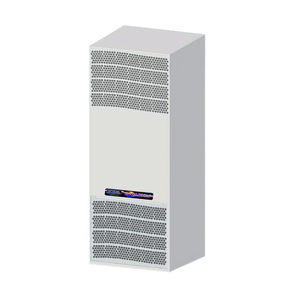 SCE-AC1870B120V - Saginaw Enviro-Therm air conditioner, 1870 BTU/H, R-134a or R-513a, 115 VAC operating voltage, carbon steel housing, RAL 7035 light gray, side mount. For use with NEMA/UL Type 3R, 4 & 12 enclosures.