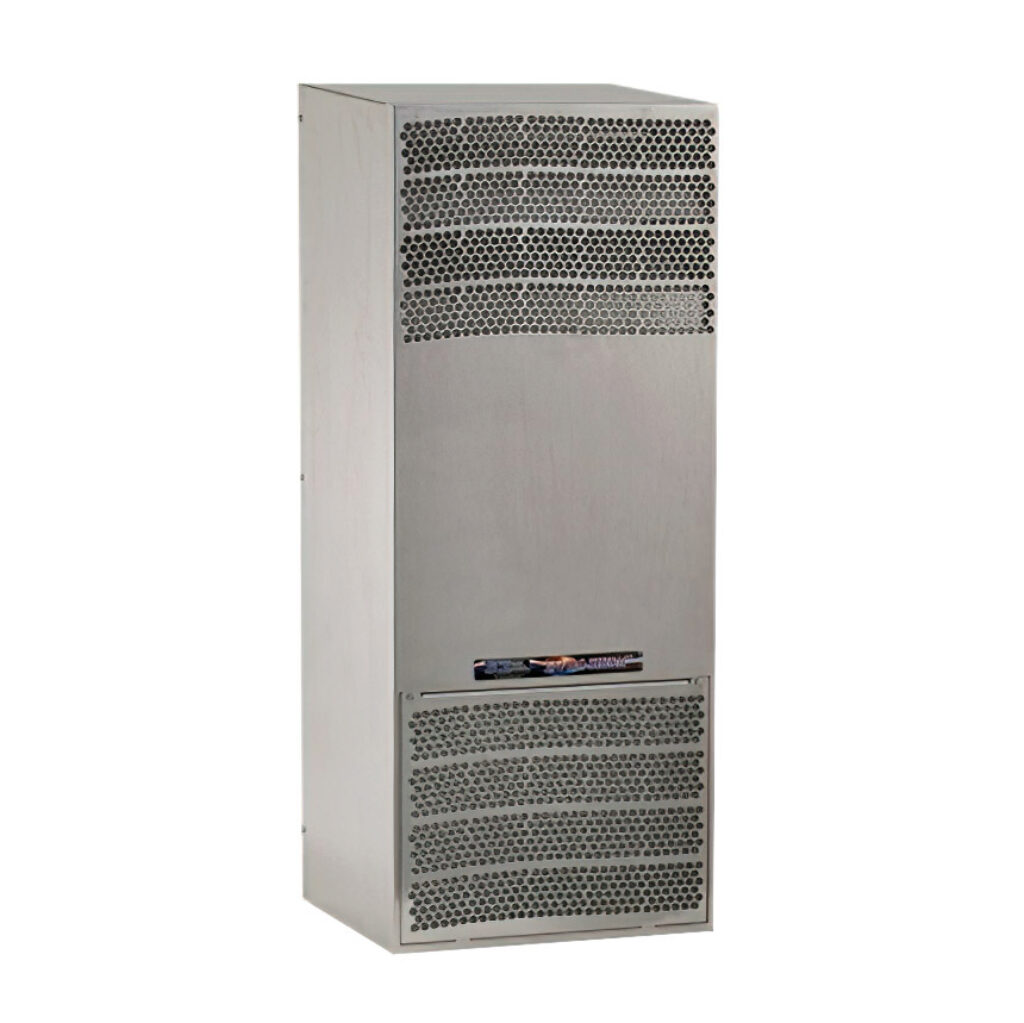 SCE-AC1870B120VSS - Saginaw Enviro-Therm air conditioner, 1870 BTU/H, R-134a or R-513a, 115 VAC operating voltage, 304 stainless steel housing, side mount. For use with NEMA/UL Type 3R, 4, 4X & 12 enclosures.