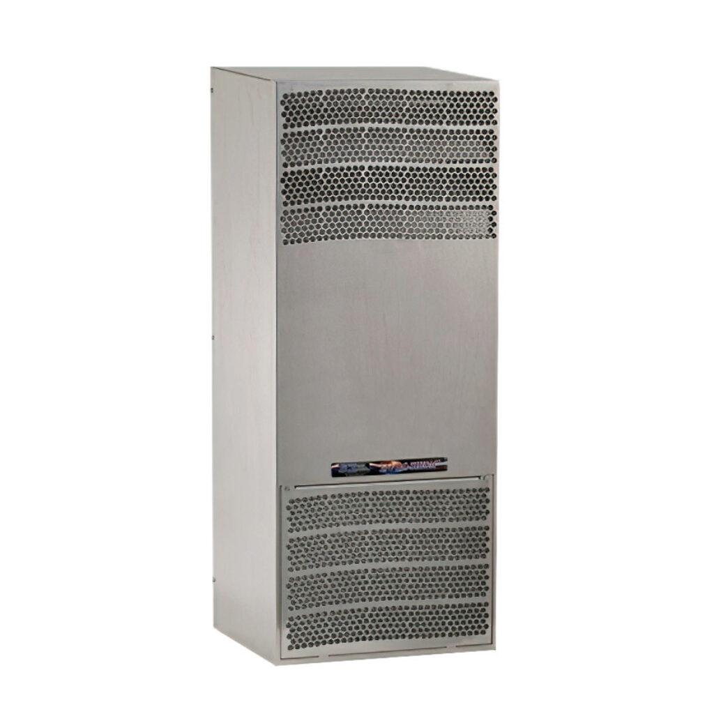 SCE-AC1870B120VSS6 - Saginaw Enviro-Therm air conditioner, 1870 BTU/H, R-134a or R-513a, 115 VAC operating voltage, 316 stainless steel housing, side mount. For use with NEMA/UL Type 3R, 4, 4X & 12 enclosures.
