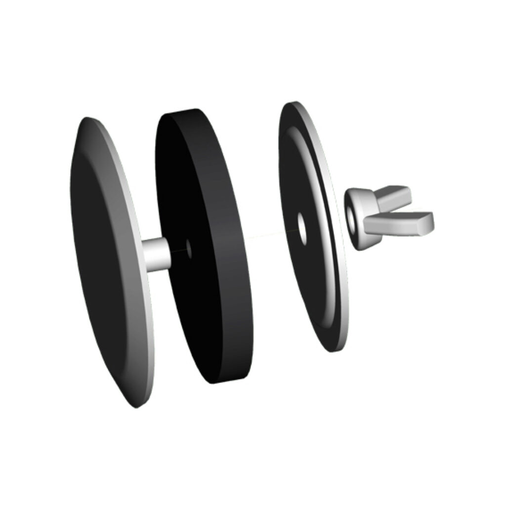 SCE-ASPB-05 - Saginaw hole seal, carbon steel, white, powder coat finish, oil-resistant gasket, 30mm pushbutton cutout. For use with carbon steel enclosures.