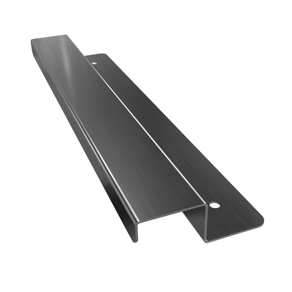 SCE-DS42SS - Saginaw enclosure drip shield, 42in length, 304 stainless steel, #4 brush finish. Mounting hardware included.