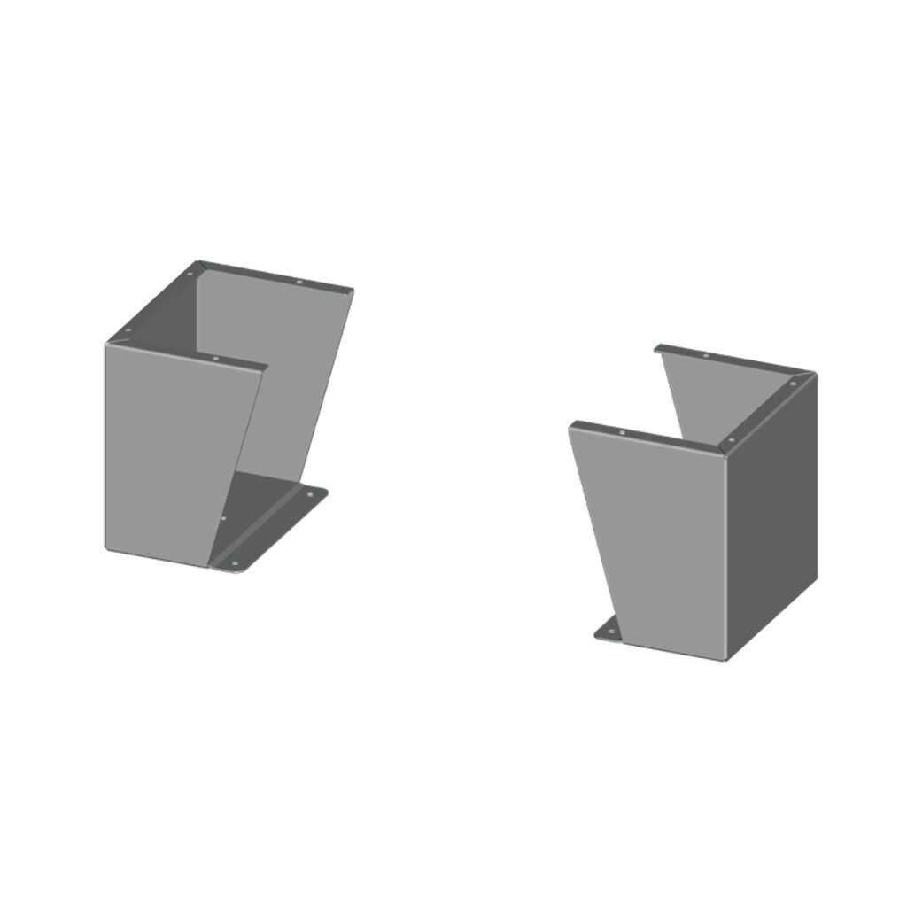 SCE-FK0608 - Saginaw floor stand kit, 6in height, carbon steel, ANSI 61 gray, powder coat finish. For use with 8in deep enclosures. Includes (2) floor stands and mounting hardware.