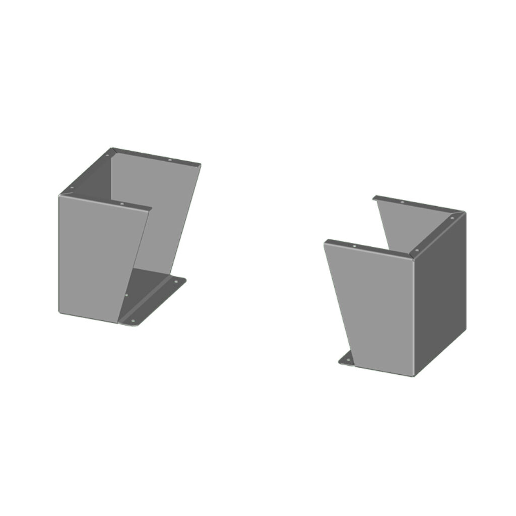 SCE-FK0618 - Saginaw floor stand kit, 6in height, carbon steel, ANSI 61 gray, powder coat finish. For use with 18in deep enclosures. Includes (2) floor stands and mounting hardware.