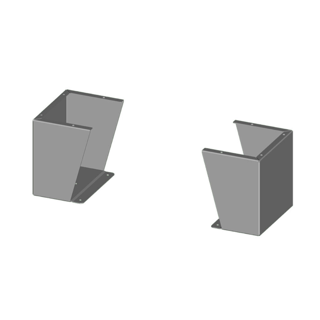 SCE-FK1810 - Saginaw floor stand kit, 18in height, carbon steel, ANSI 61 gray, powder coat finish. For use with 10in deep enclosures. Includes (2) floor stands and mounting hardware.