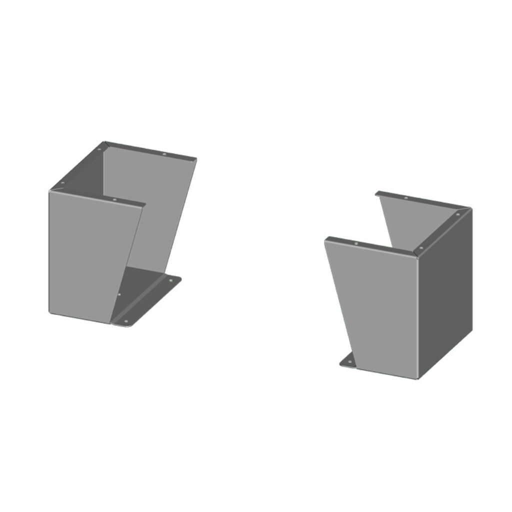 SCE-FK1816 - Saginaw floor stand kit, 18in height, carbon steel, ANSI 61 gray, powder coat finish. For use with 16in deep enclosures. Includes (2) floor stands and mounting hardware.