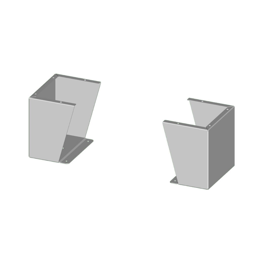 SCE-FK1818SS6 - Saginaw floor stand kit, 18in height, 316L stainless steel, #4 brush finish. For use with 18in deep enclosures. Includes (2) floor stands and mounting hardware.