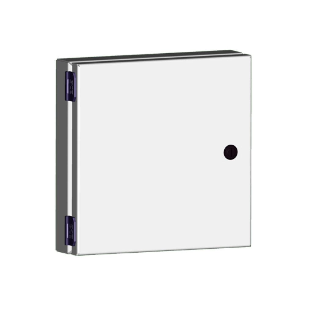 SCE-HA1010-05 - Saginaw universal deep-hinged door, NEMA 3R/4/12/13, 10.00 x 10.00 x 2.63in, carbon steel, white, concealed hinges. For use with wall-mount enclosures.