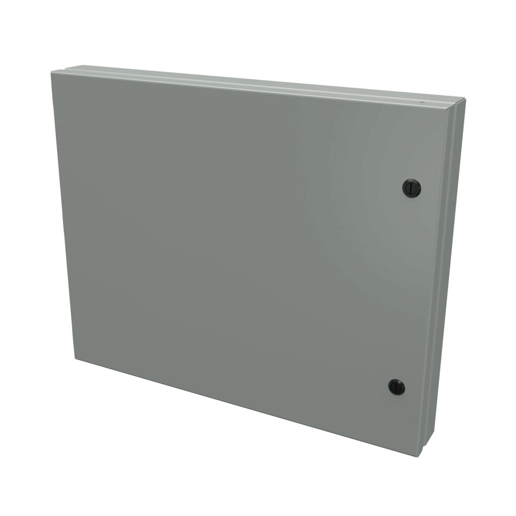 SCE-HA1620 - Saginaw universal deep-hinged door, NEMA 3R/4/12/13, 16.00 x 20.00 x 2.63in, carbon steel, ANSI 61 gray, concealed hinges. For use with wall-mount enclosures.