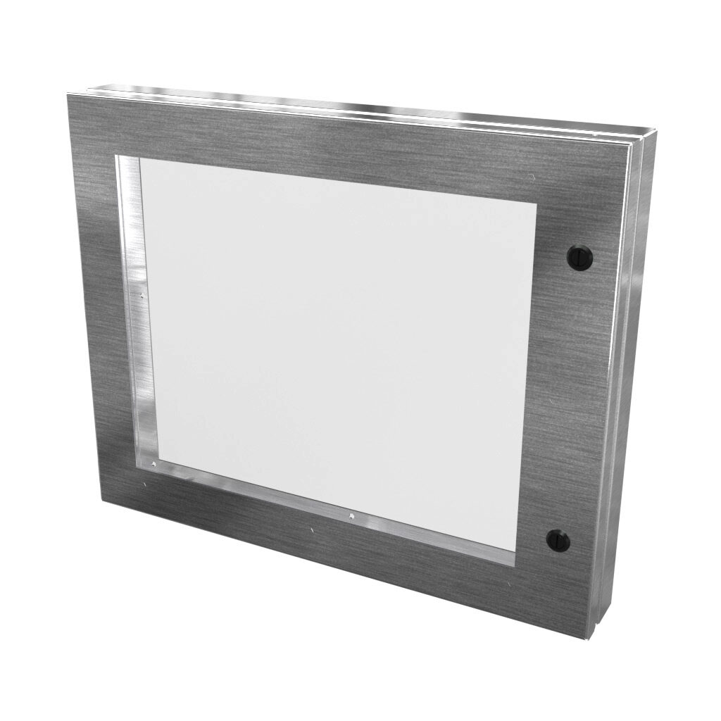 SCE-HWK1620SS - Saginaw universal deep-hinged door, NEMA 3R/4/4X/12/13, 16.00 x 20.00 x 2.63in, 304 stainless steel, concealed hinges, polycarbonate window. For use with wall-mount enclosures.
