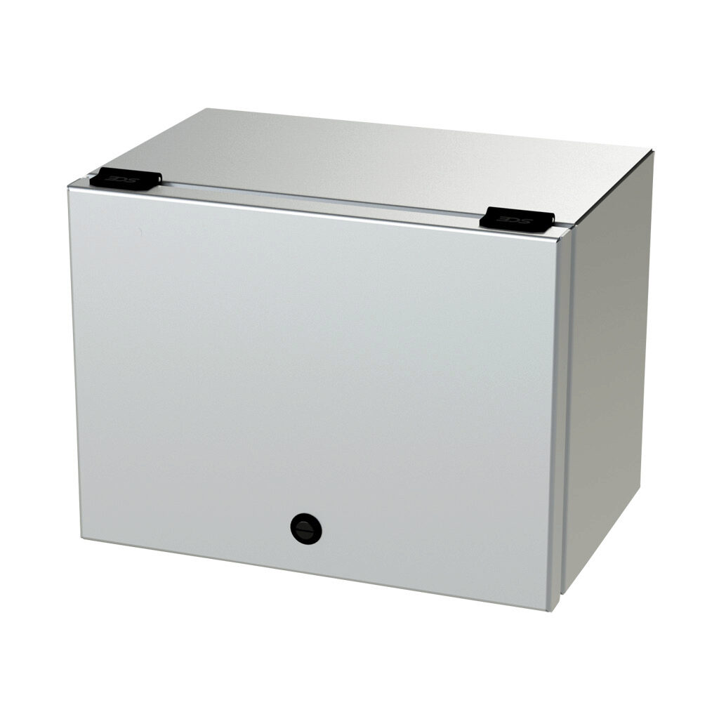 SCE-L9128ELJSS - Saginaw wiring trough, 8 x 9 x 12in (HxDxL), NEMA 3R/4/4X/12/13, wall mount, 304 stainless steel, #4 brush finish, single-door.