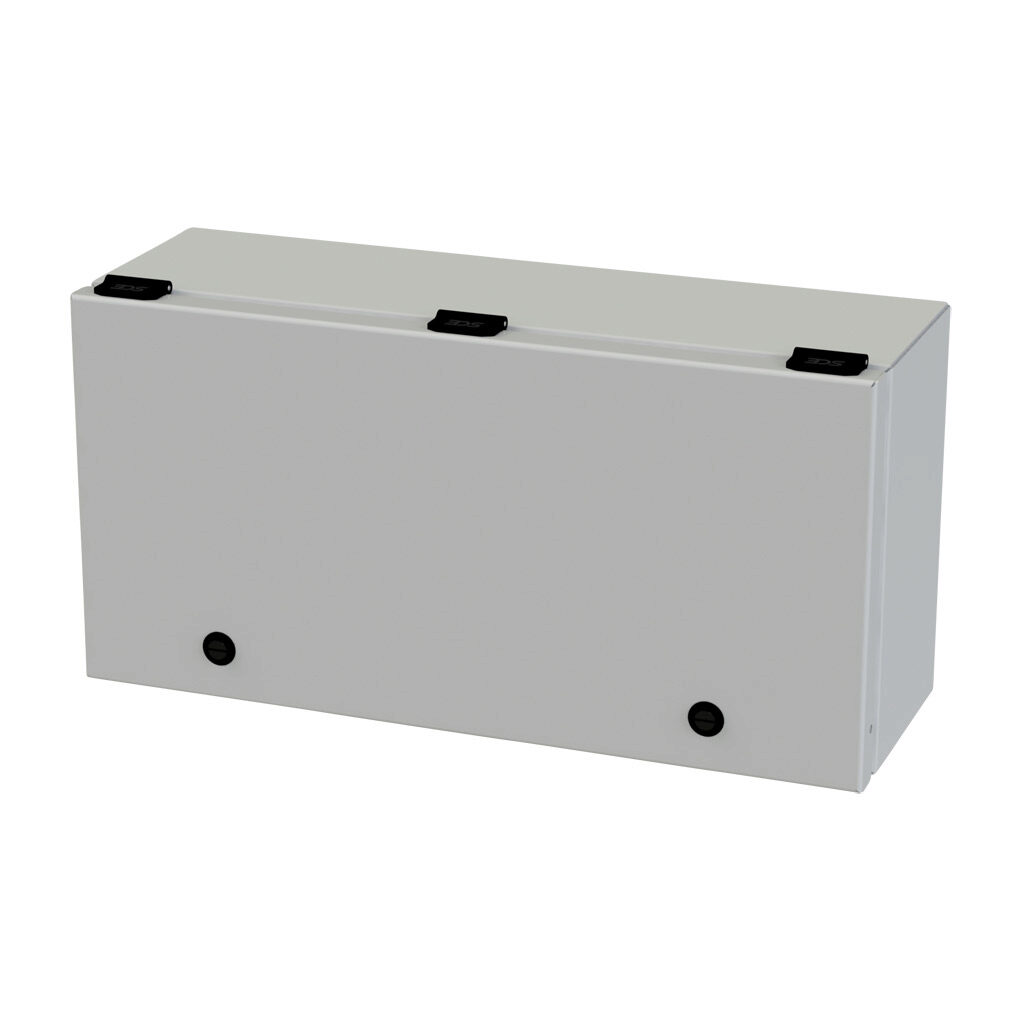 SCE-L9186ELJLG - Saginaw wiring trough, 6 x 9 x 18in (HxDxL), NEMA 3R/4/12/13, wall mount, carbon steel, RAL 7035 light gray, powder coat finish, single-door.