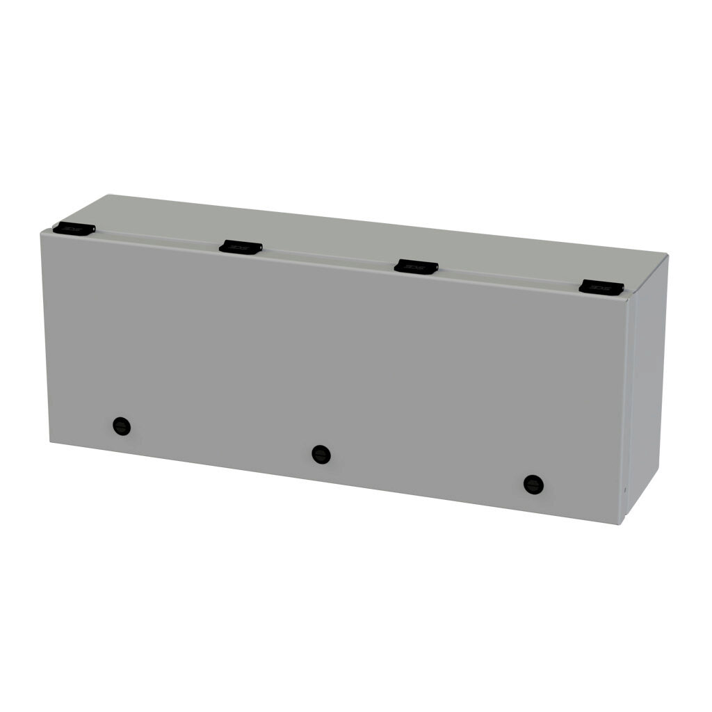 SCE-L9246ELJ - Saginaw wiring trough, 6 x 9 x 24in (HxDxL), NEMA 3R/4/12/13, wall mount, carbon steel, ANSI 61 gray, powder coat finish, single-door.