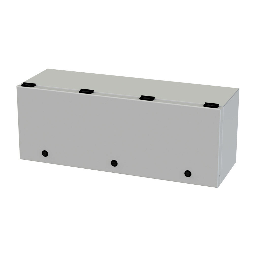 SCE-L9248ELJLG - Saginaw wiring trough, 8 x 9 x 24in (HxDxL), NEMA 3R/4/12/13, wall mount, carbon steel, RAL 7035 light gray, powder coat finish, single-door.