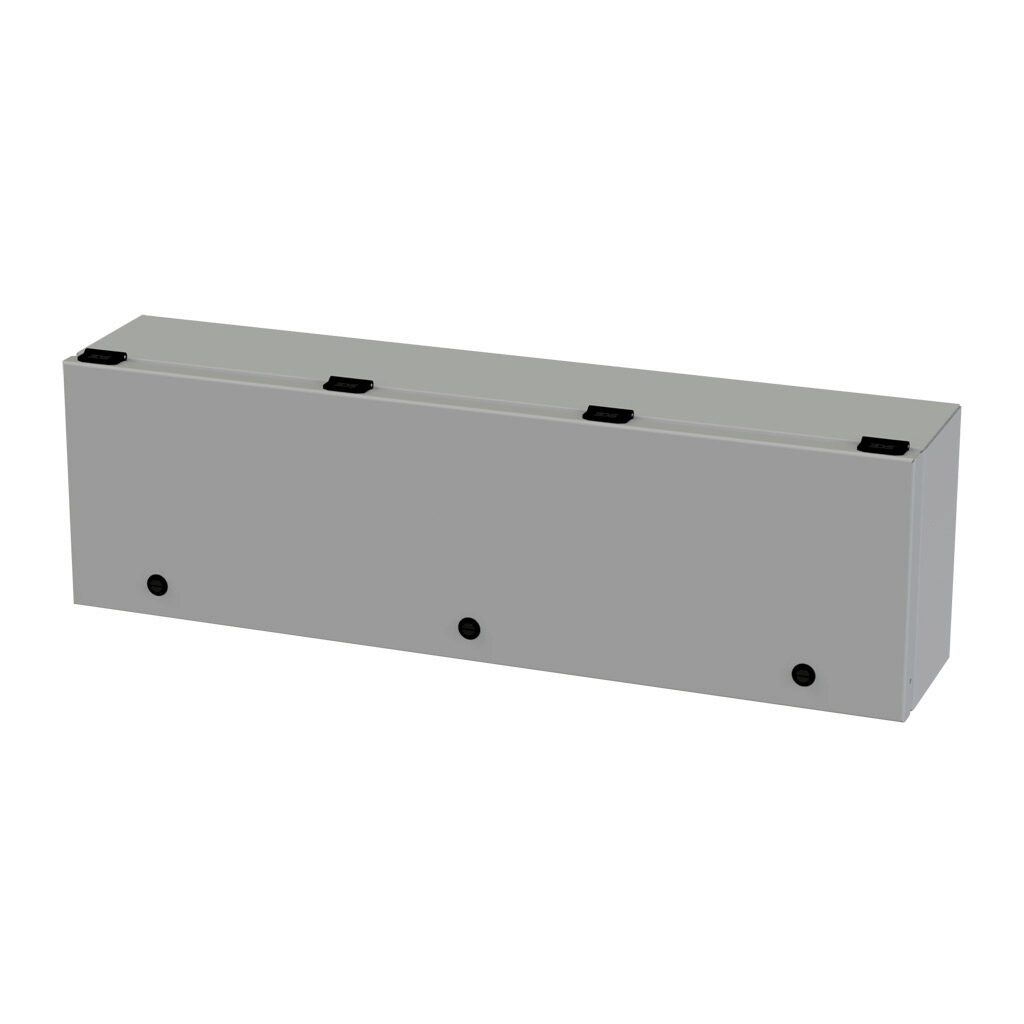 SCE-L9306ELJ - Saginaw wiring trough, 6 x 9 x 30in (HxDxL), NEMA 3R/4/12/13, wall mount, carbon steel, ANSI 61 gray, powder coat finish, single-door.