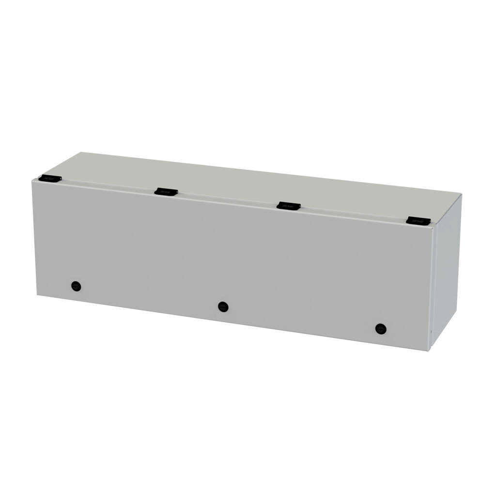 SCE-L9308ELJLG - Saginaw wiring trough, 8 x 9 x 30in (HxDxL), NEMA 3R/4/12/13, wall mount, carbon steel, RAL 7035 light gray, powder coat finish, single-door.