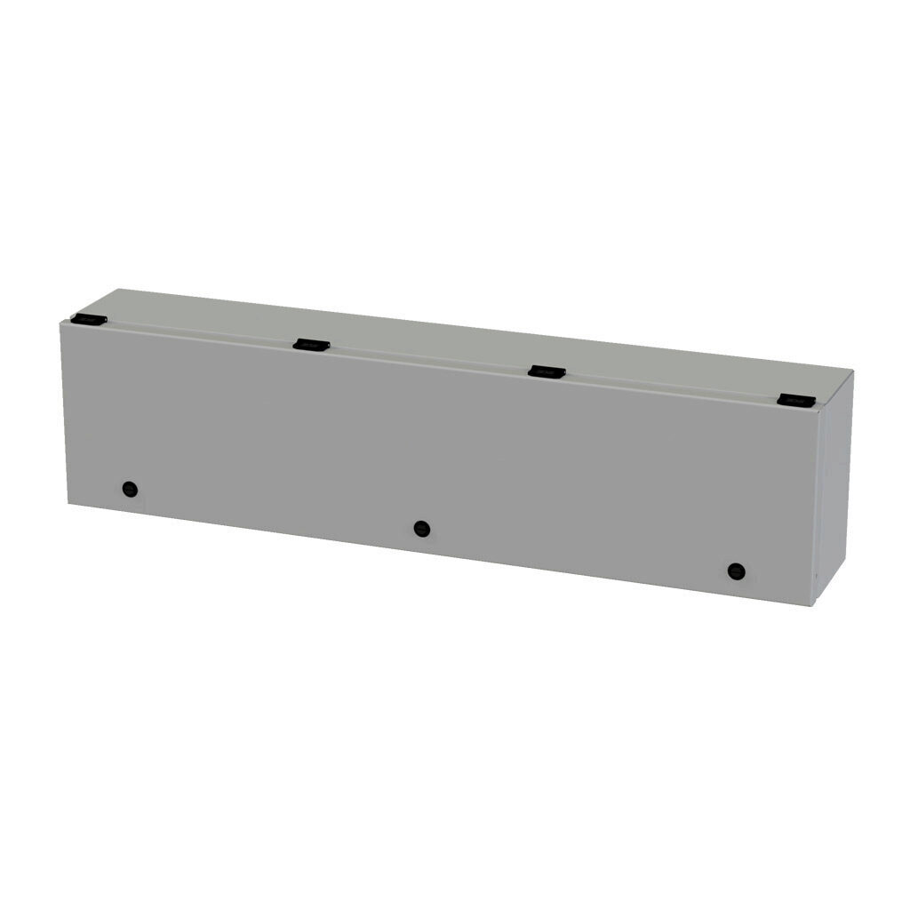 SCE-L9366ELJ - Saginaw wiring trough, 6 x 9 x 36in (HxDxL), NEMA 3R/4/12/13, wall mount, carbon steel, ANSI 61 gray, powder coat finish, single-door.