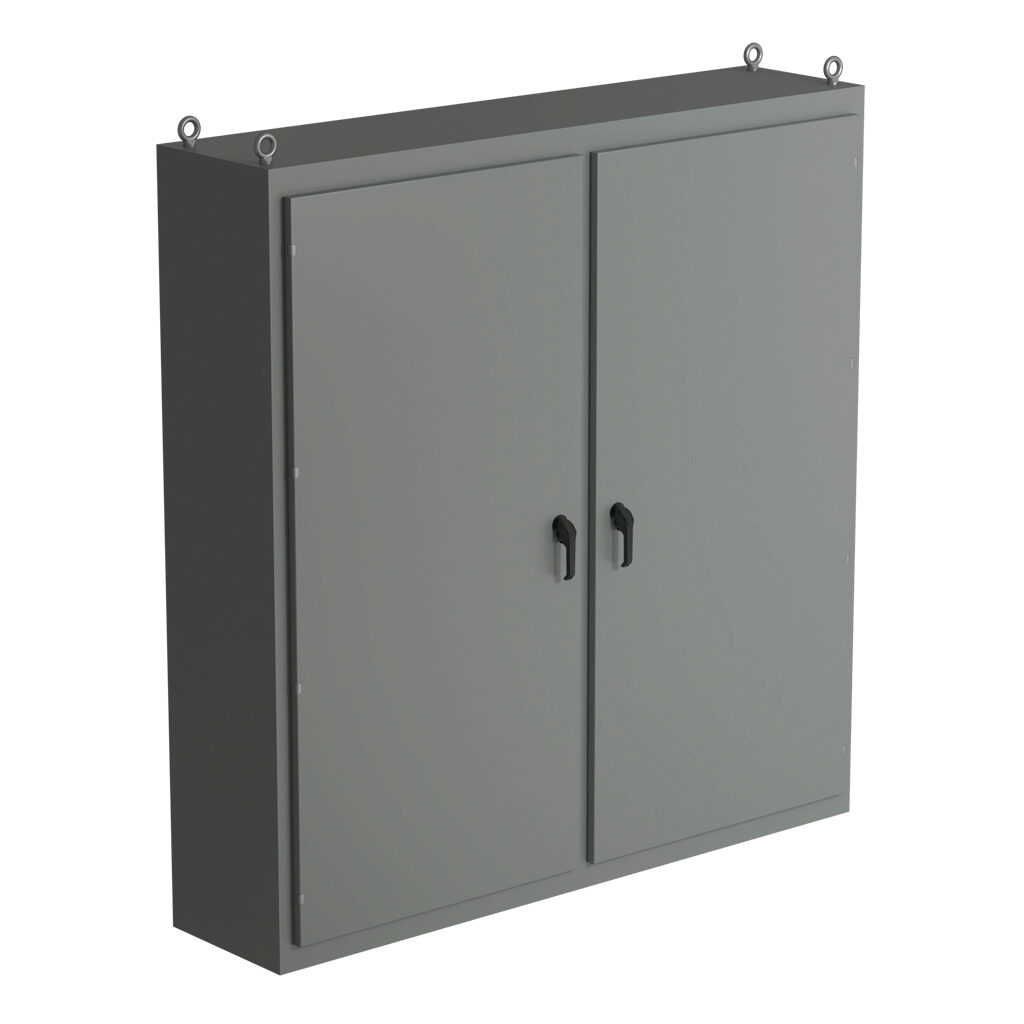 SCE-N80L7818 - Saginaw NextGen series left enclosure bay, NEMA 3R/4/12/13, 80 x 78 x 18in (HxWxD), freestanding, carbon steel, ANSI 61 gray, polyester powder coat finish, 2-door, 3-point padlocking combo handle.