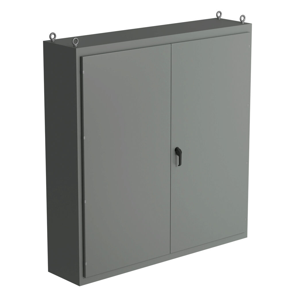 SCE-N80LU7818 - Saginaw NextGen series left enclosure bay, NEMA 3R/12/13, 80 x 78 x 18in (HxWxD), freestanding, carbon steel, ANSI 61 gray, polyester powder coat finish, overlapping double-door, 3-point padlocking combo handle.
