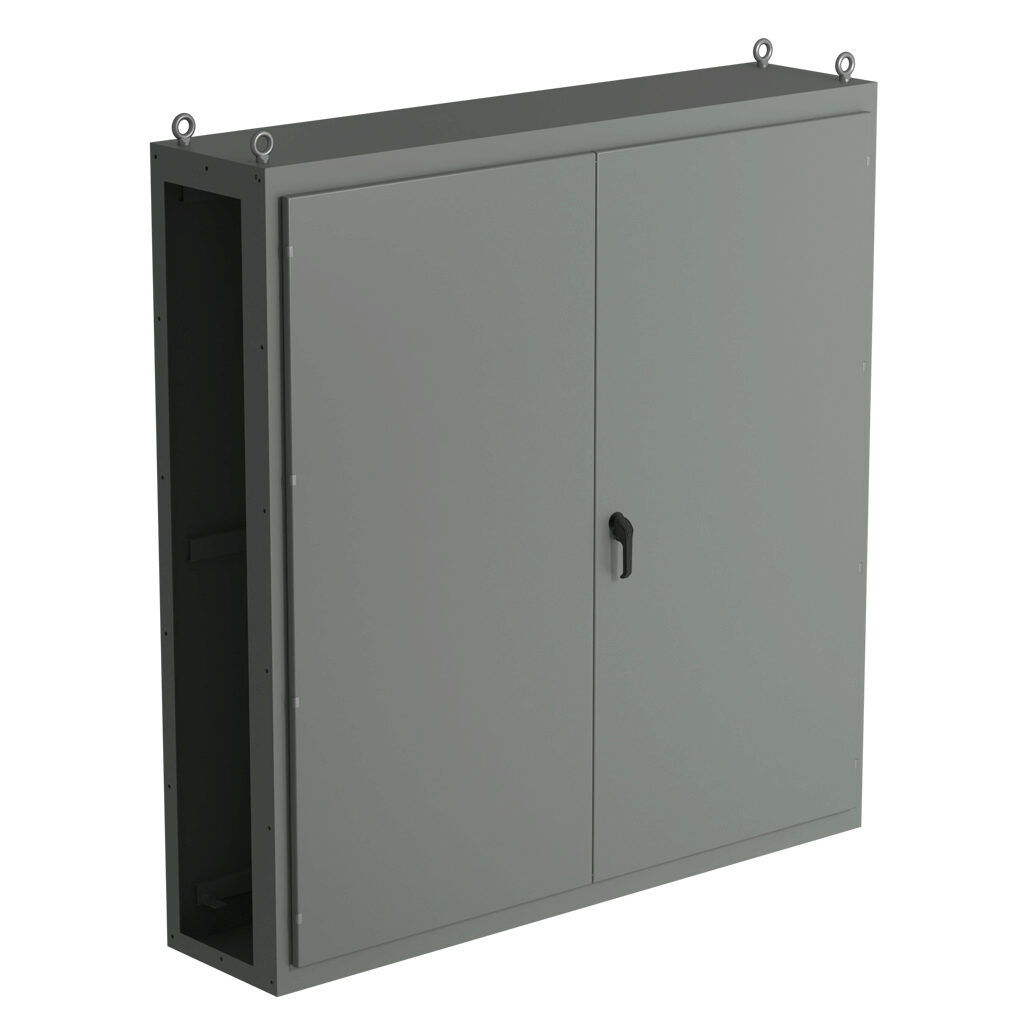 SCE-N80RU7818 - Saginaw NextGen series right enclosure bay, NEMA 3R/12/13, 80 x 78 x 18in (HxWxD), freestanding, carbon steel, ANSI 61 gray, polyester powder coat finish, overlapping double-door, 3-point padlocking combo handle.