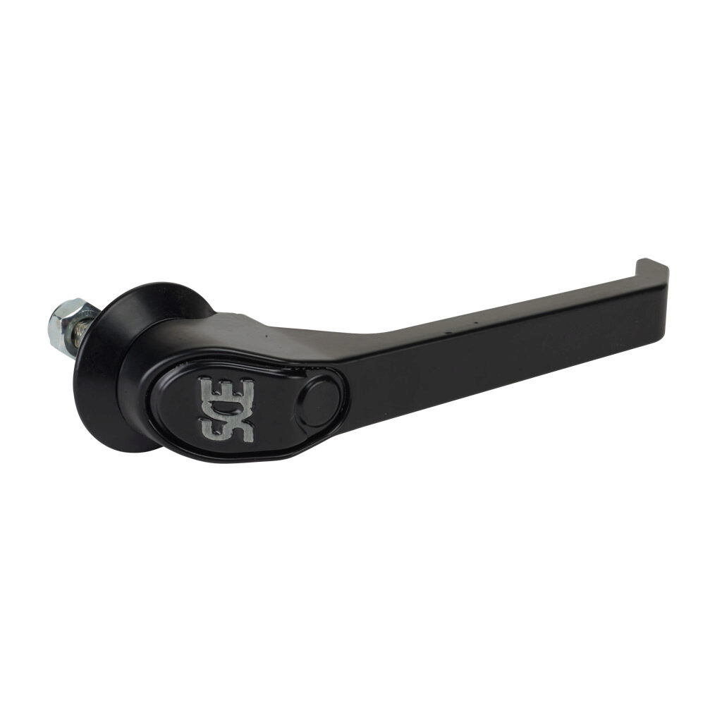 SCE-PH7 - Saginaw latch handle, replacement, 7in, padlocking, 1/4-turn, die-cast zinc, black matte finish. For use with Saginaw enclosures with 3-point door hardware. Requires SCE-ARK36 door rod kit or SCE-102237 cam.