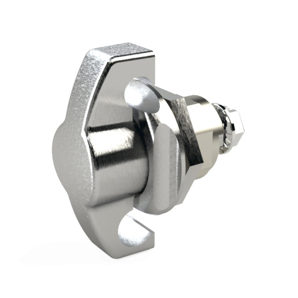 SCE-PLWKSS - Saginaw enclosure latch, replacement, padlocking, 1/4-turn wing knob, 1-point, stainless steel. For use with Enviroline series enclosures. (1) SCE-102804 cam included.