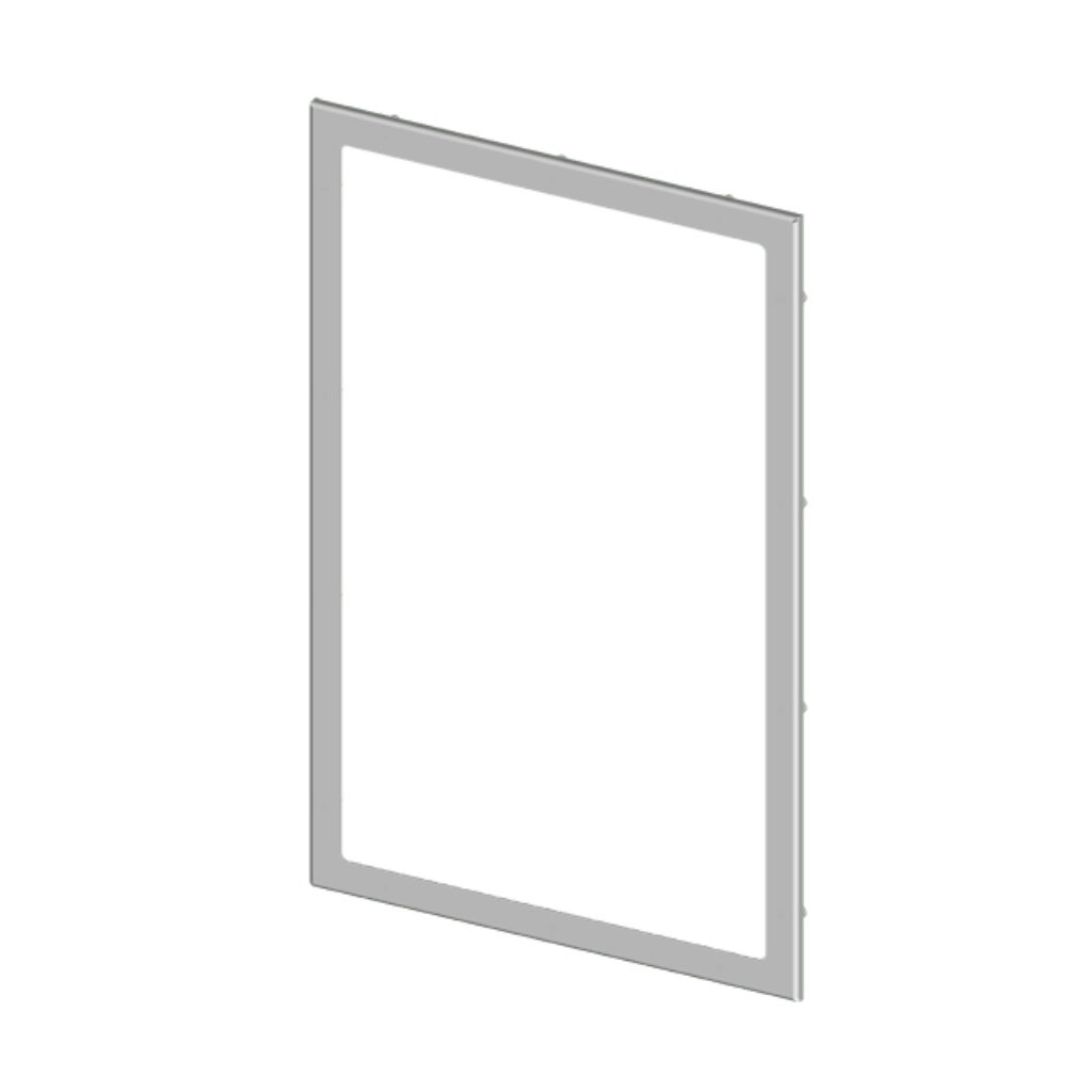 SCE-PWK2315NF - Saginaw enclosure window, 23.25 x 15.25in window, UV-resistant polycarbonate, carbon steel, ANSI 61 gray, powder coat finish, oil-resistant gasket. For use with NEMA 4 enclosures. Mounting hardware included.